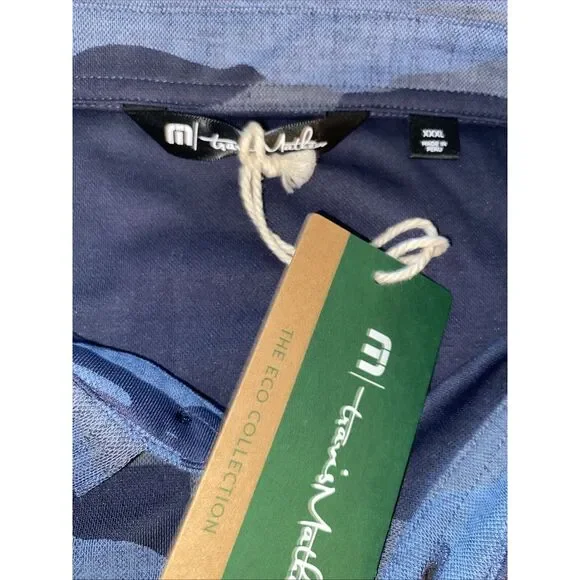 Travis Mathew Golf‎ Polo Shirt Men's Size 3XL Performance Beachside Stealth Blue - Picture 4 of 7